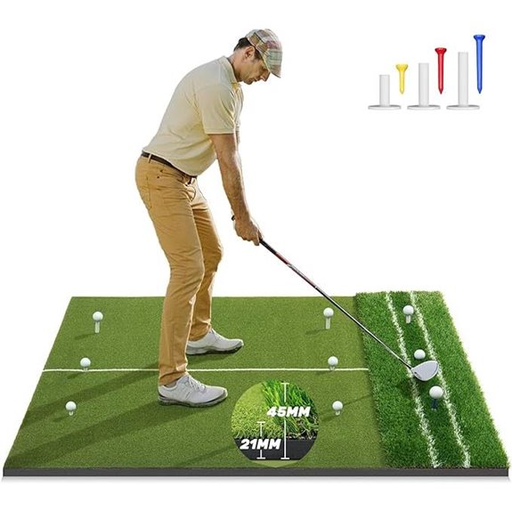 Premium Dual-Turf Golf Mat with Alignment Aid