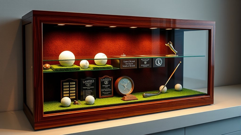 premium golf memorabilia display cases
