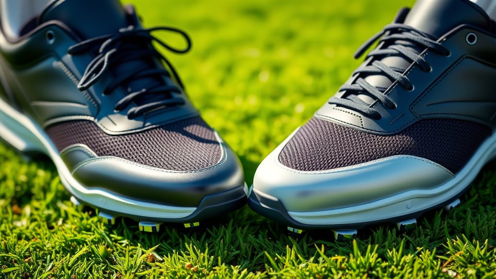 premium golf shoes with replaceable spikes