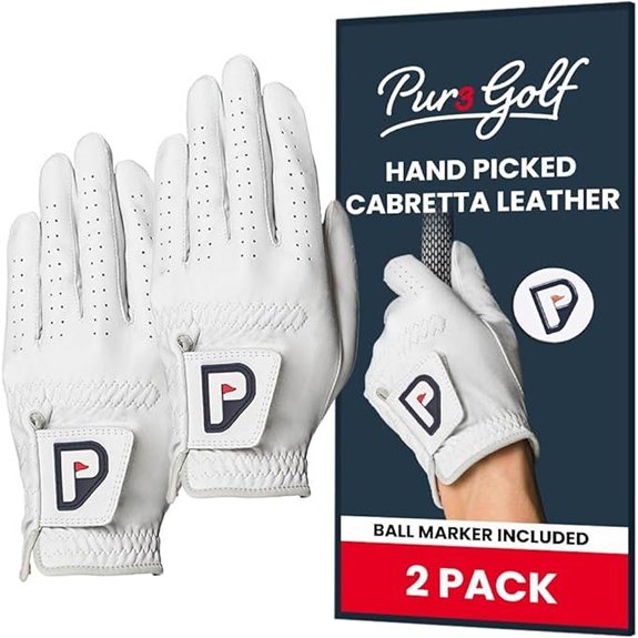 PUR3 Men’s Cabretta Leather Golf Gloves (Multi-Pack)