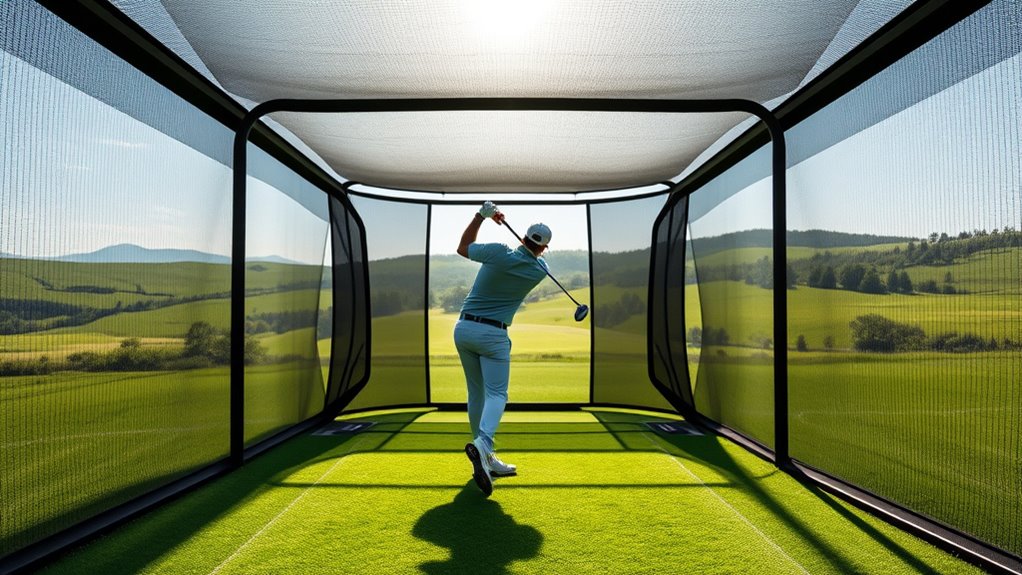 quiet golf practice enclosures