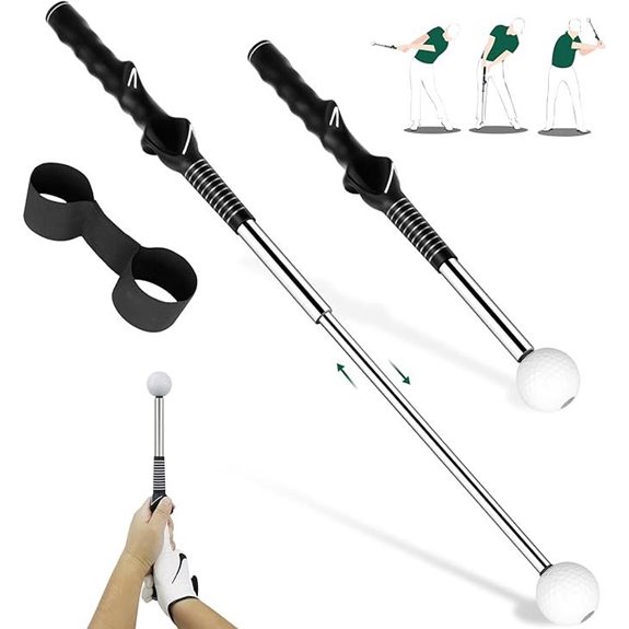 Golf Swing Training Aid with Retractable Click Club