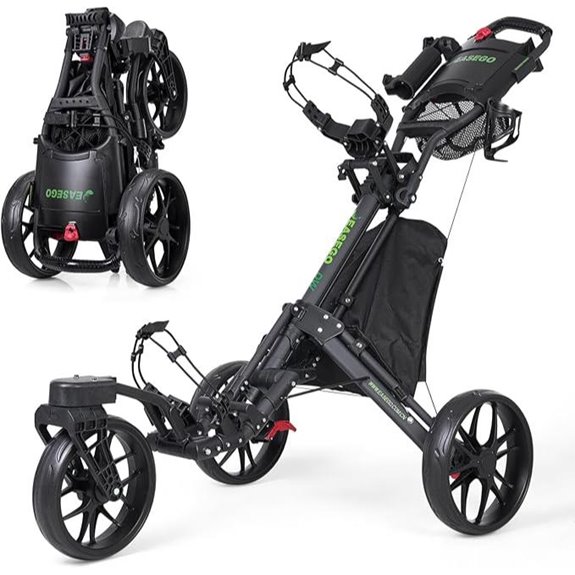 Golf Push Cart with 360° Swivel Wheels and Holders