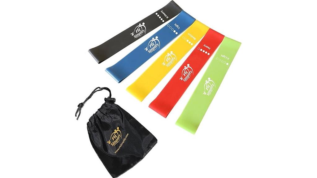 set of 5 exercise resistance bands