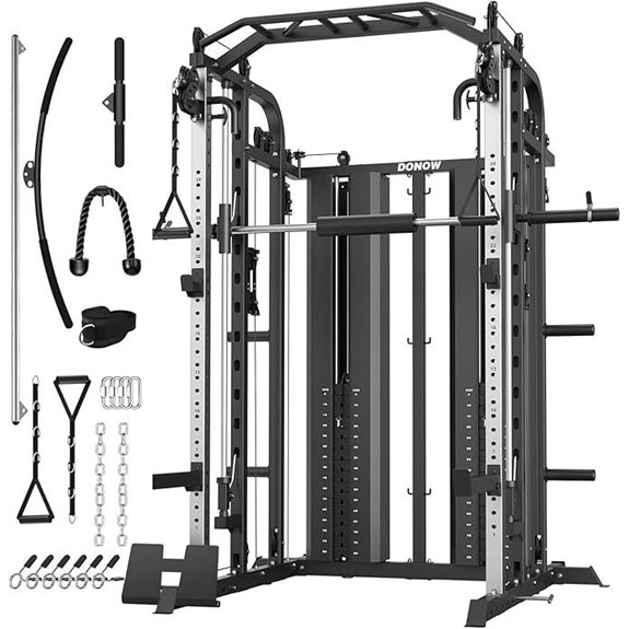DONOW Smith Machine with Weight Stacks and Cables