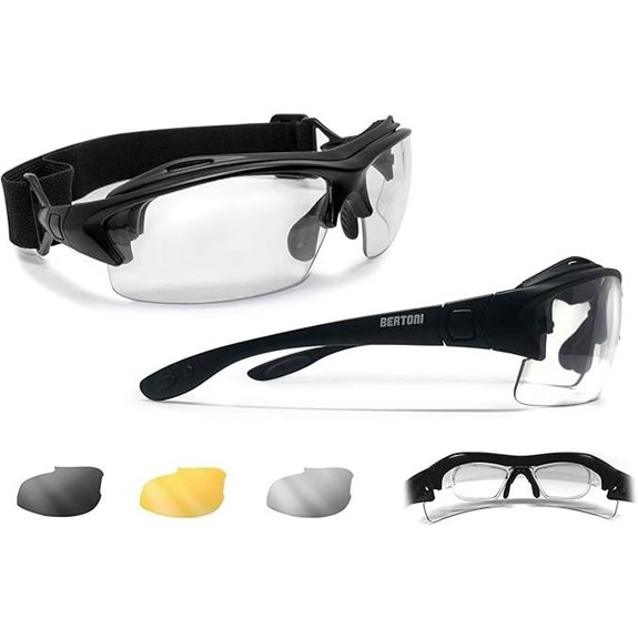 Bertoni Sport Sunglasses with RX Optical Clip Adapter