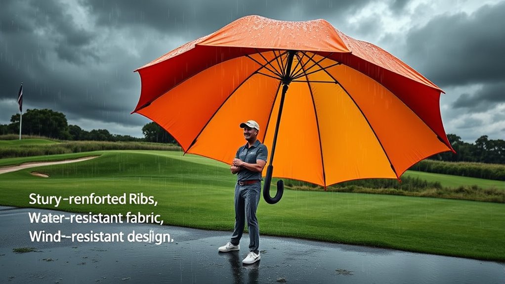 storm resistant umbrella features