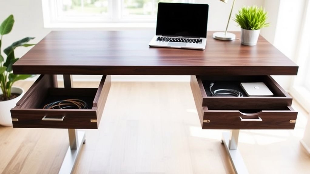 top adjustable desks with storage