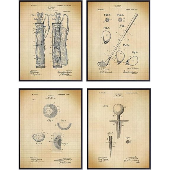 Golf Patent Wall Art Set - Vintage Home Decor (4 Photos)