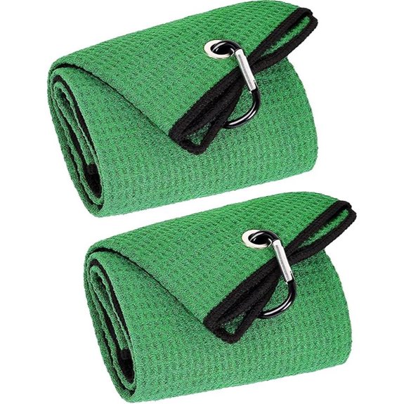VIVIDLY 2 Pack Microfiber Golf Towels with Carabiner