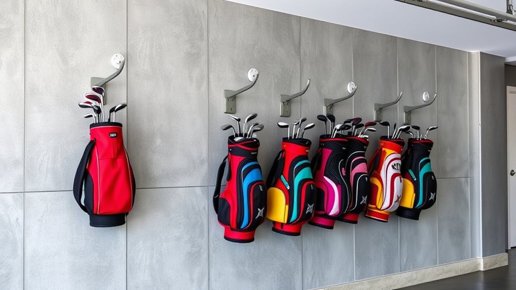wall mounted golf bag storage