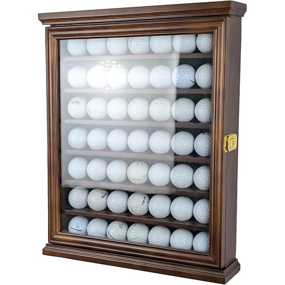 ARRRAWIS Golf Ball Display Case Wall Mounted Walnut