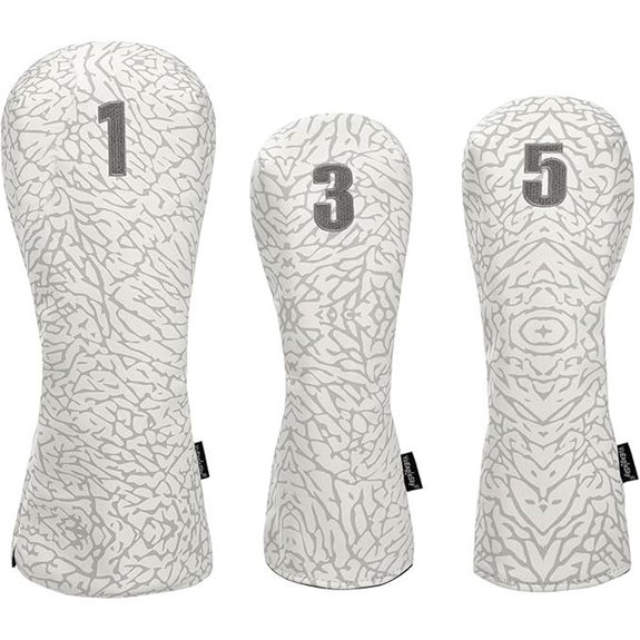 Golf Driver Head Covers 3-Pack Waterproof PU Leather
