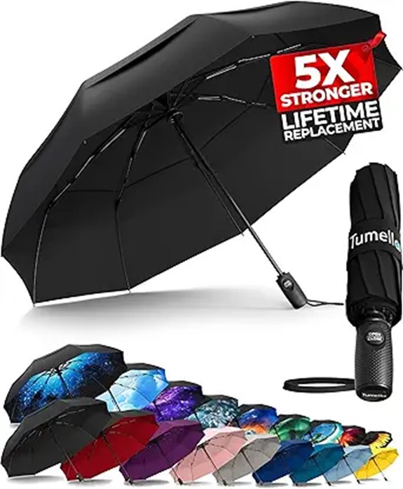 TUMELLA Windproof Travel Umbrella Compact & Durable