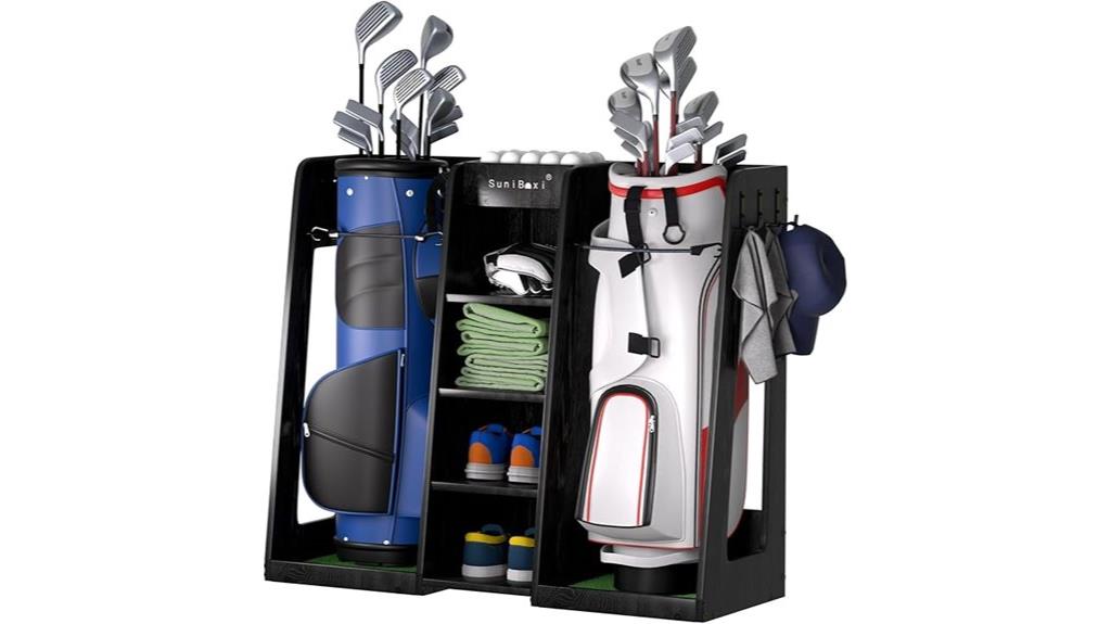 wooden garage golf organizer