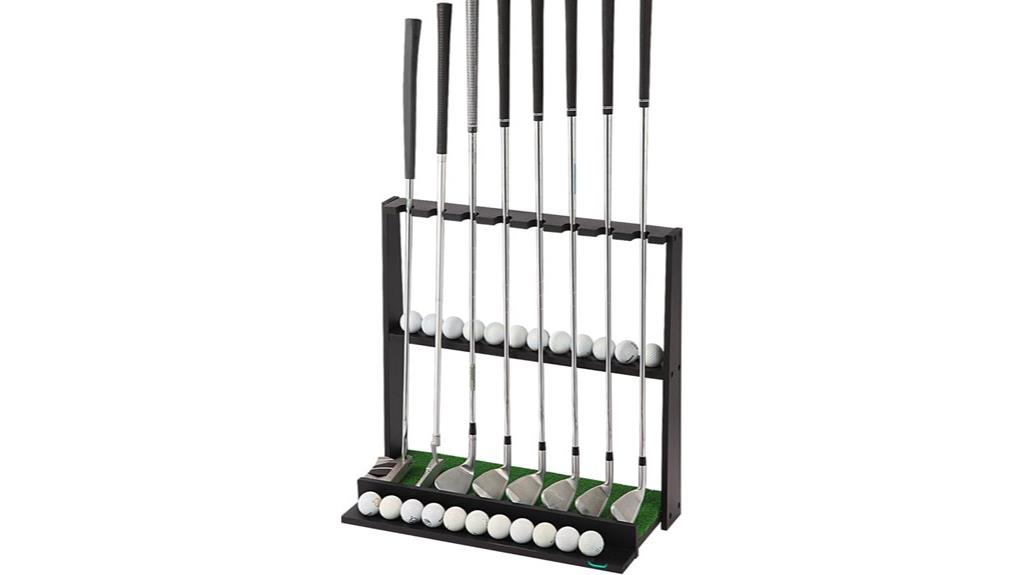 wooden putter and ball holder