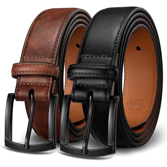 Zitahli Men's Leather Belt 2-Pack for Work & Casual