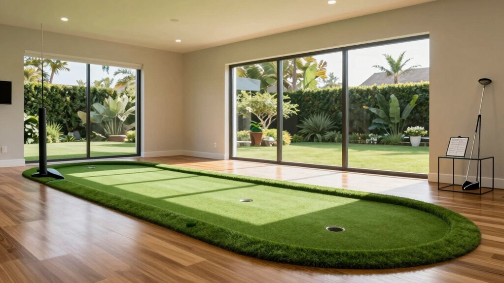 indoor golf practice space