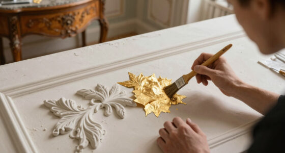 Gold Leaf and Foliage Motifs Plaster This Paris Left Bank Apartment