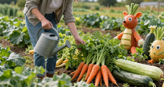 oversized vegetables and whimsical creatures fill gentle monster’s veggie farm pop-ups