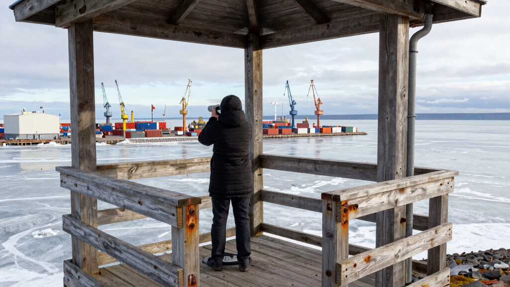 timber observation tower reinterprets kola bay’s industrial shoreline in russia