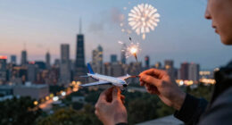 Chicago Plane Fireworks Strike